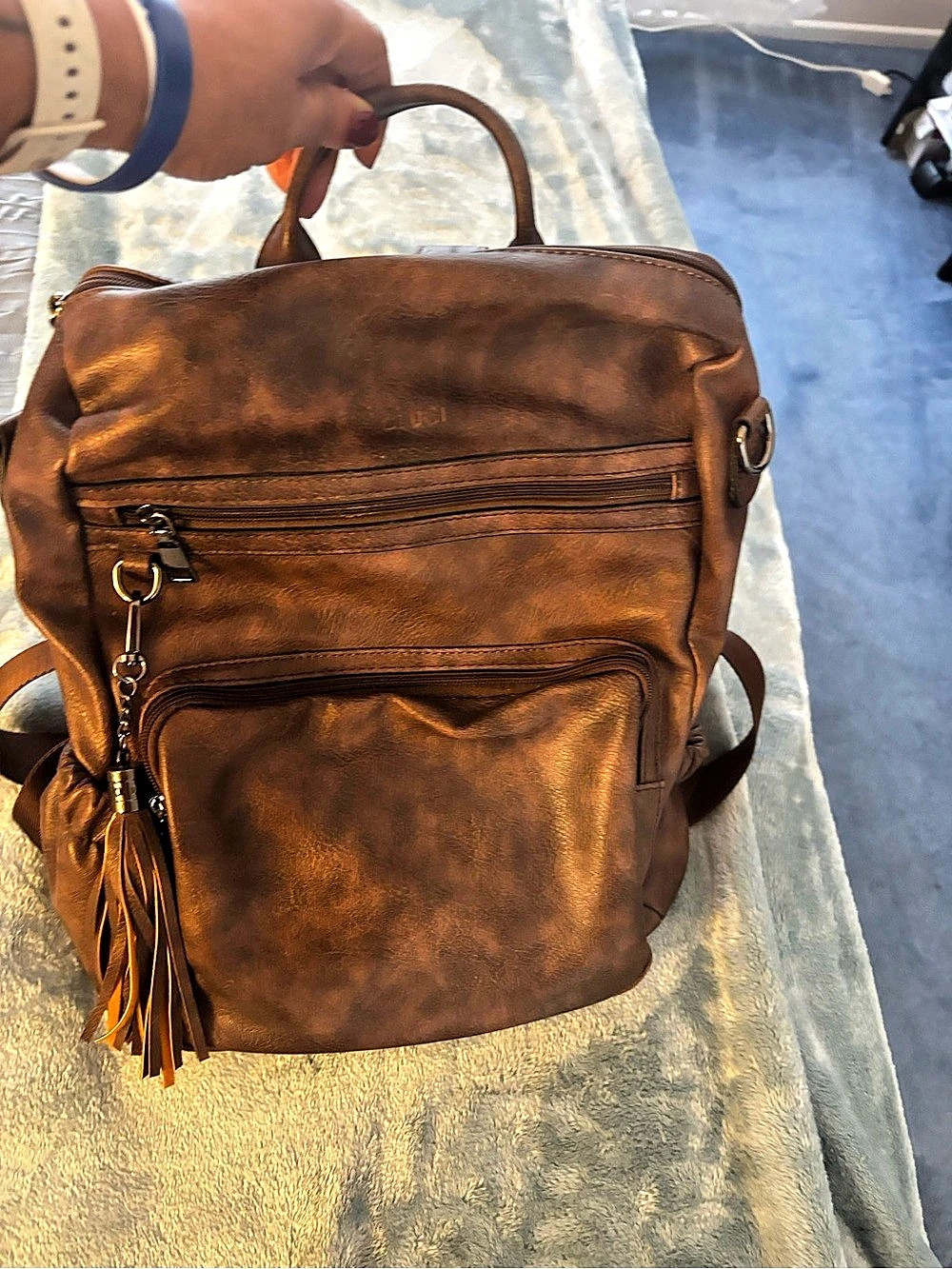 Brown Convertible Backpack